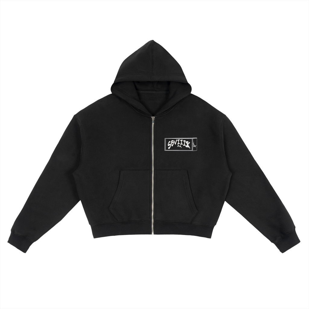 Fleece Zip-Up Boxy Hoodie