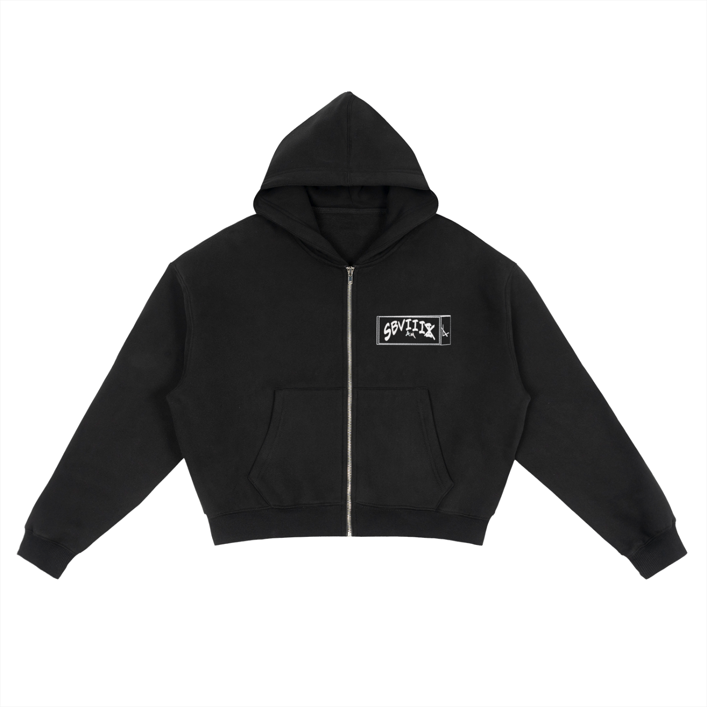 Fleece Zip-Up Boxy Hoodie