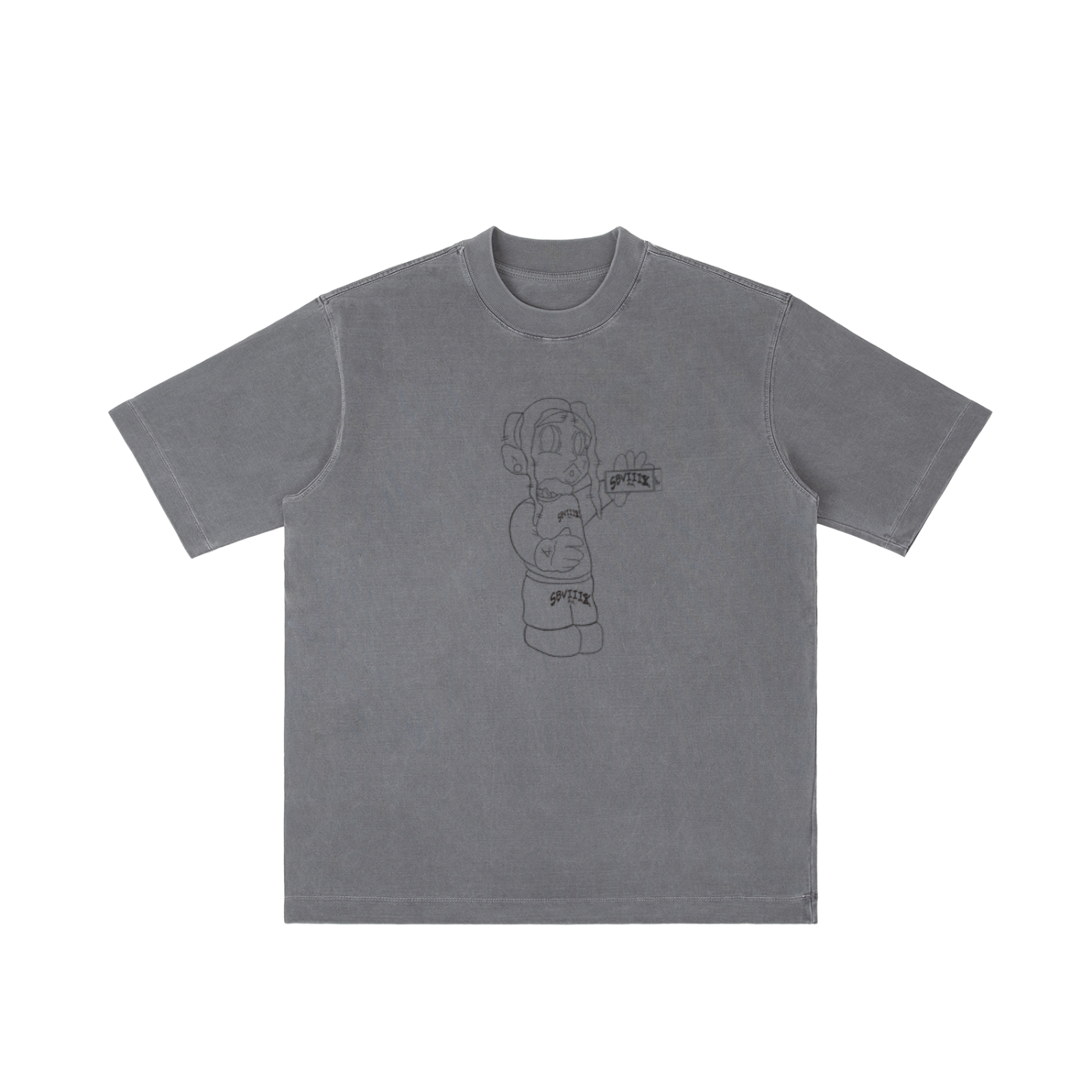 DREWFACE Vintage Wash Drop Shoulder T-shirt