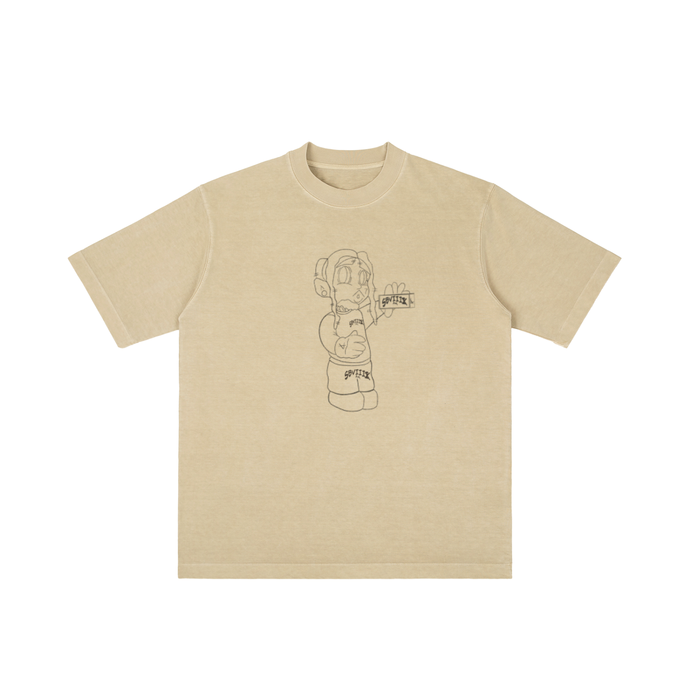 DREWFACE Vintage Wash Drop Shoulder T-shirt
