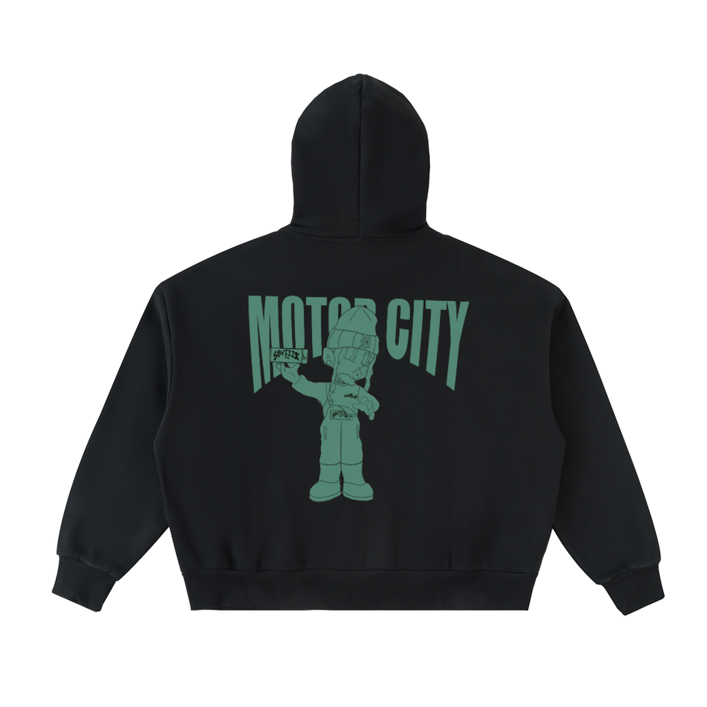 The Box Motor City Fleeced Full-Zip Boxy Hoodie
