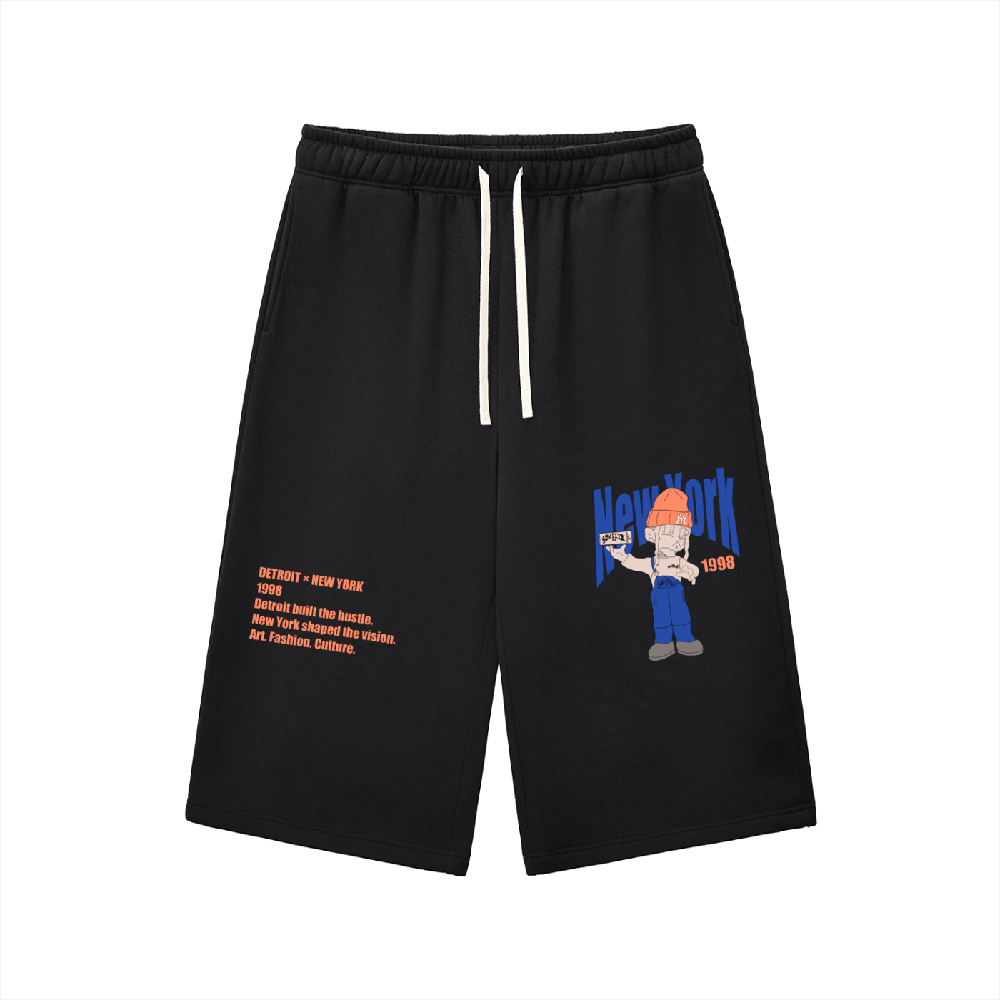 New York Drewface Relaxed Drawstring Three-quarter Sweatpants