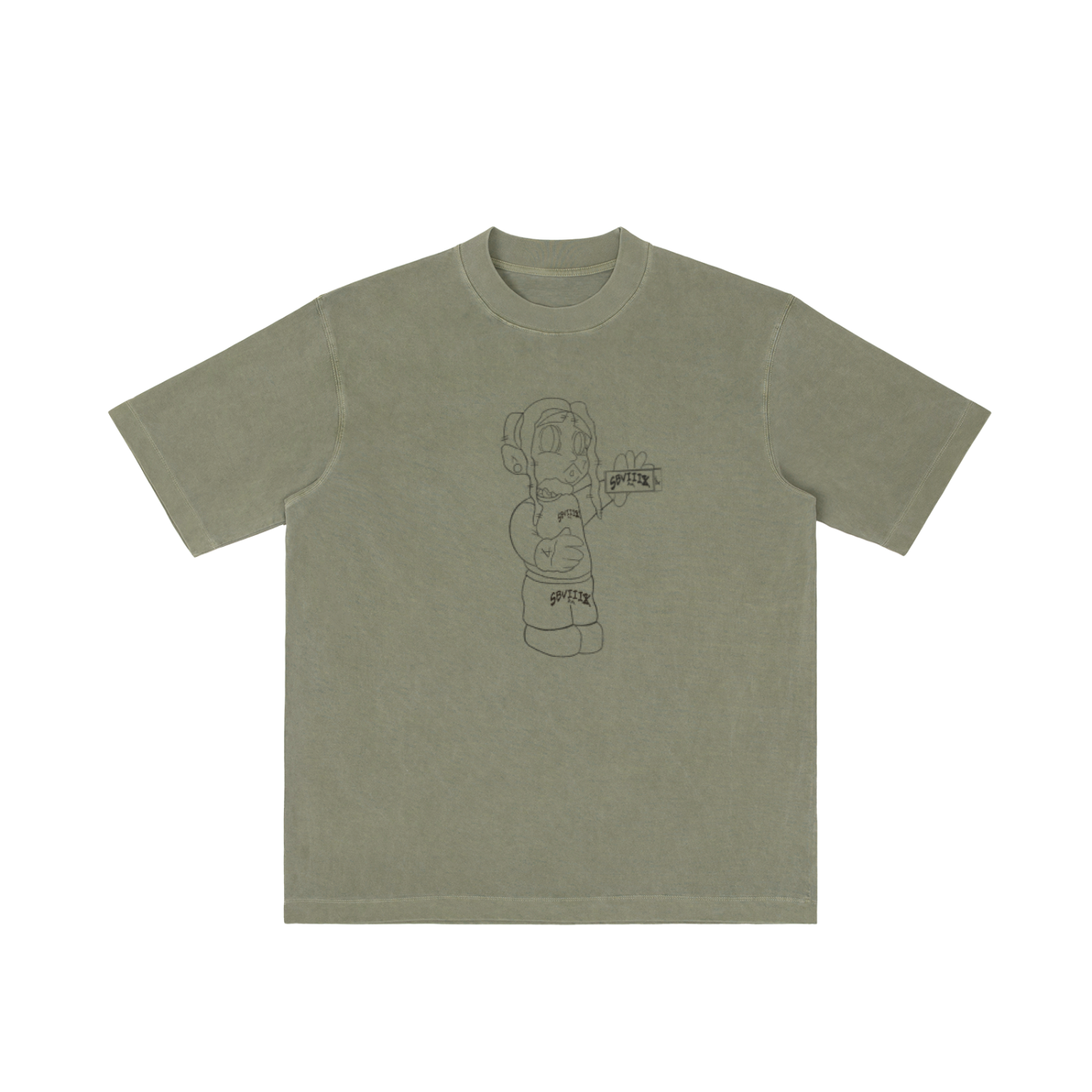 DREWFACE Vintage Wash Drop Shoulder T-shirt
