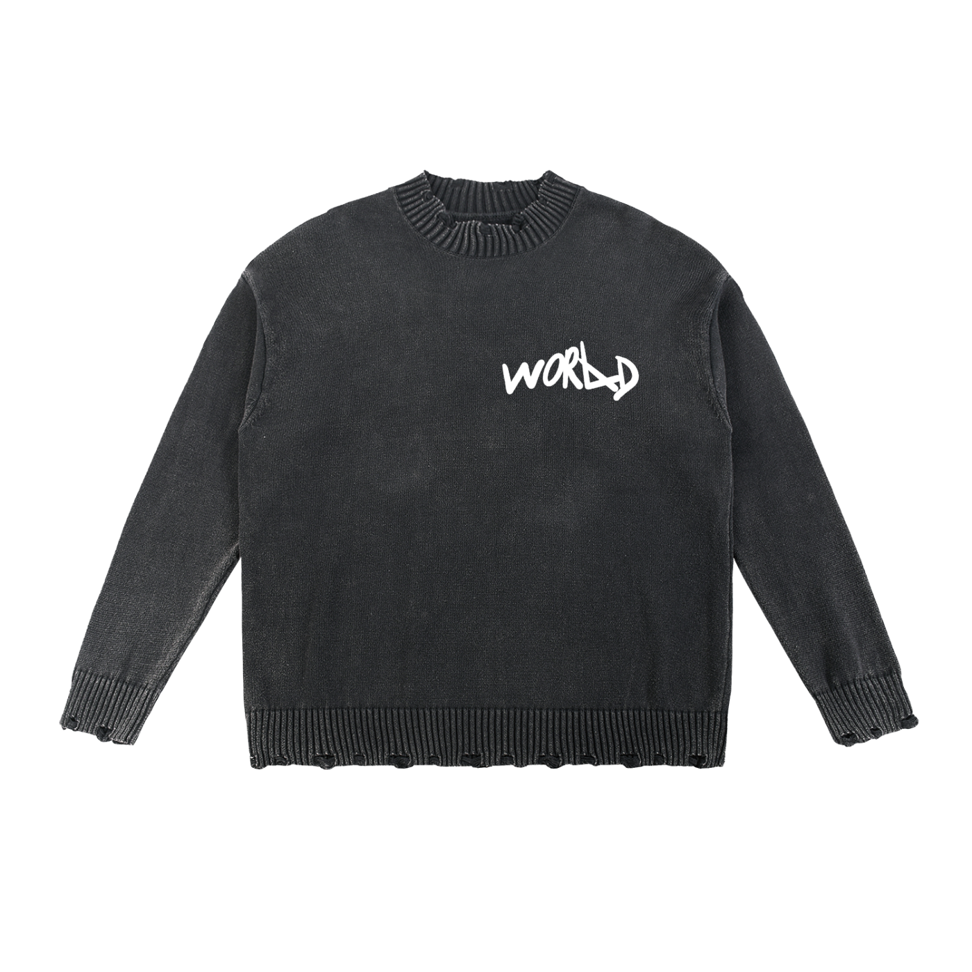 W🌍R4D Vintage Washed Hand-Frayed Sweater
